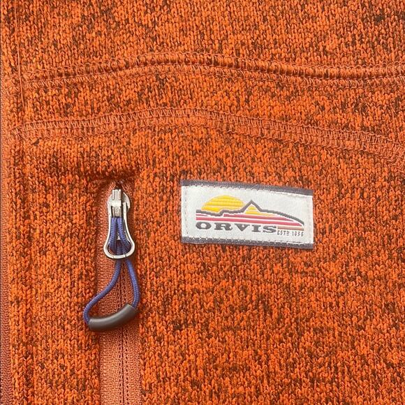 Orvis Orange size Large men's Fleece Vest - Picture 5 of 12